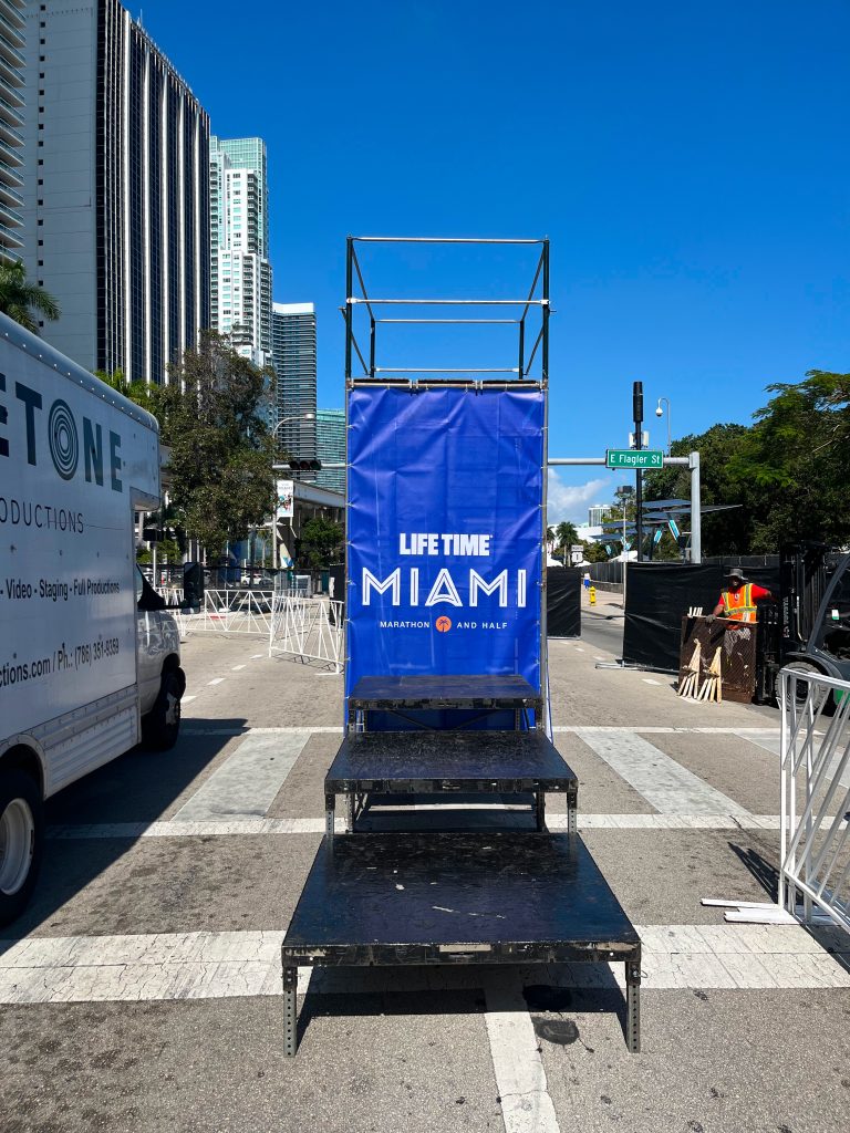 Life Time Miami marathon signage.