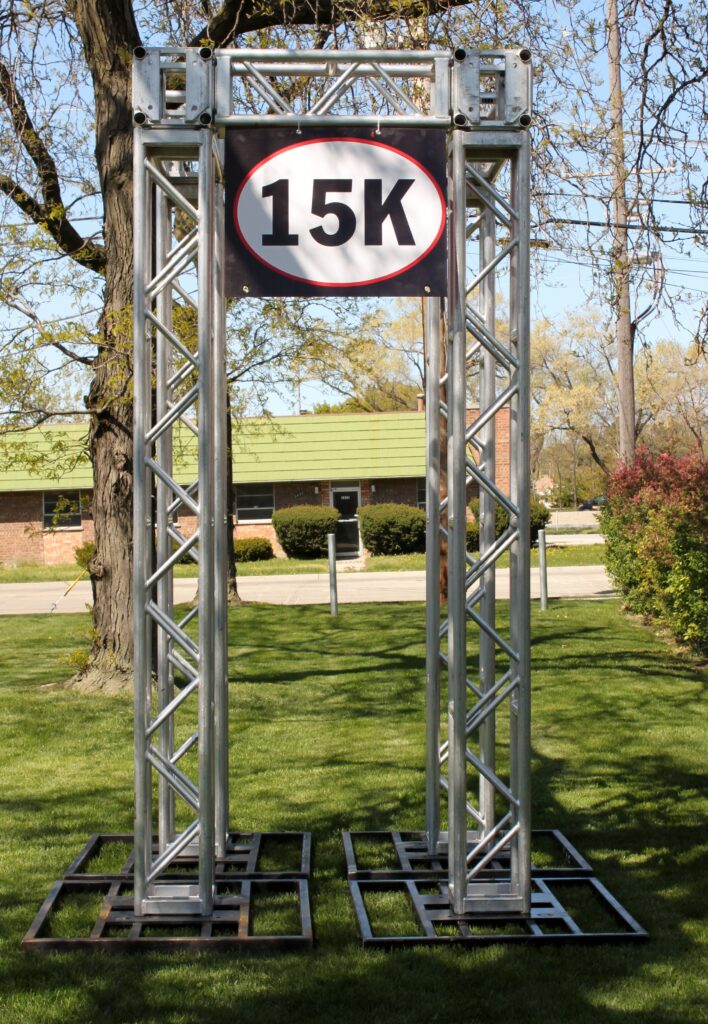 Custom truss mile marker.