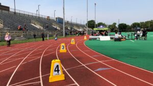 Outdoor track and field stadium.